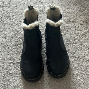Dr. Martens Black Fur-Lined Winter Boots